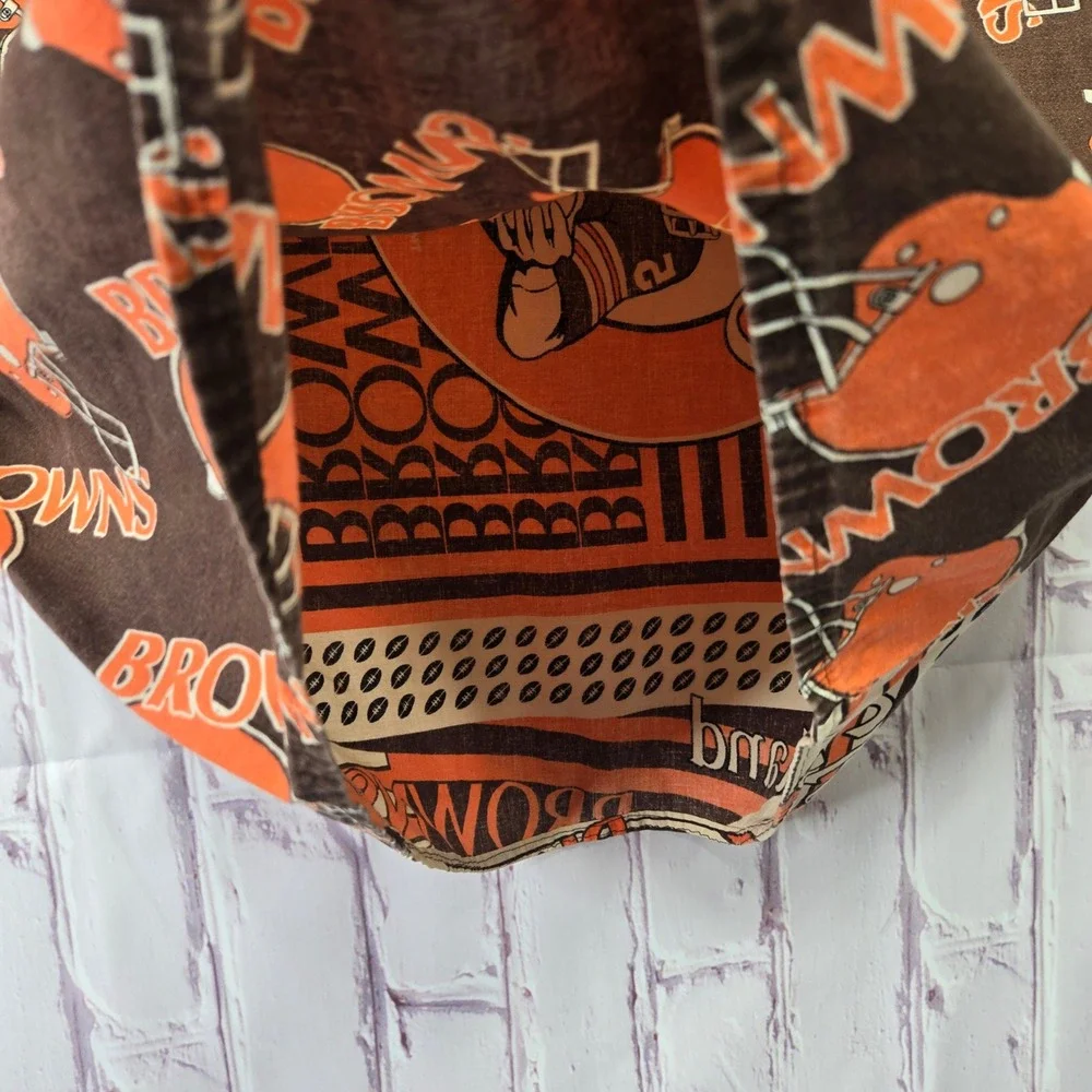 Vintage NFL Cleveland Browns Pillowcase Set Orange Brown Football Decor Standard